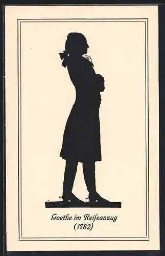 AK Silhouette von Goethe im Reiseanzug