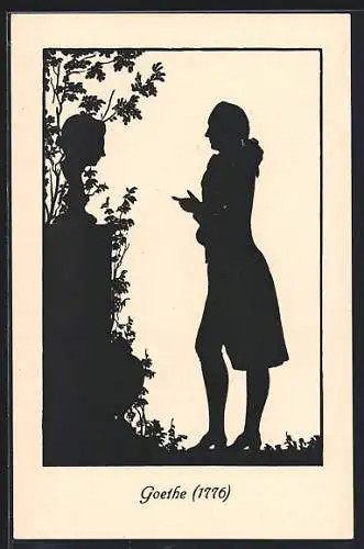 AK Historische Goethe-Silhouette, 1776, im Garten