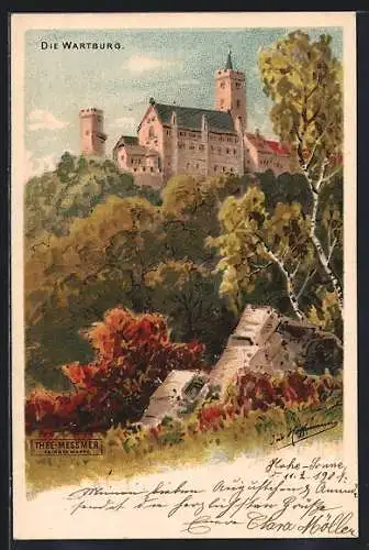 Künstler-AK Eisenach, unter der Wartburg