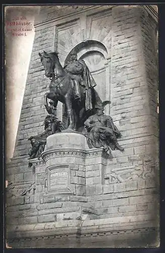 AK Kyffhäuser, Kaiser-Wilhelm-Standbild auf dem Kyffhäuser