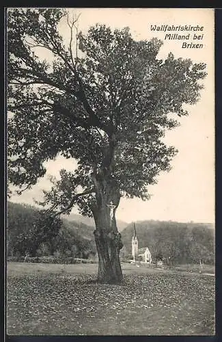 AK Brixen, Blick zur Wallfahrtskirche Milland