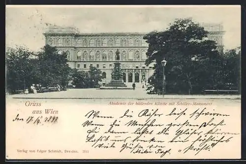 AK Wien, Akademie der bildenden Künste mit Schiller-Monument