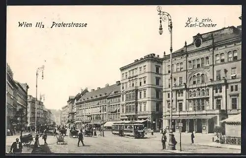 AK Wien, Praterstrasse mit Karl-Theater