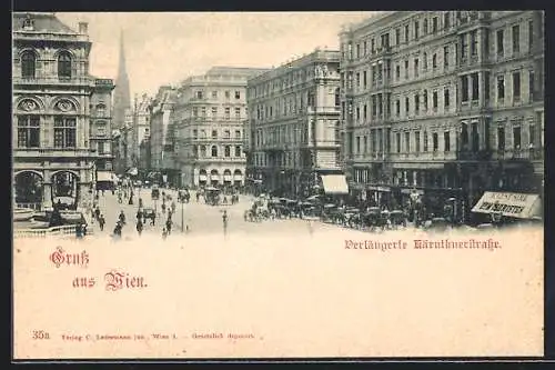 AK Wien I, verlängerte Kärntnerstrasse, Zum Touristen, August Sirk