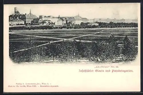 AK Alt-Wien, Blick auf Josefstädter Glaris und Paradiesgarten, Totalansicht