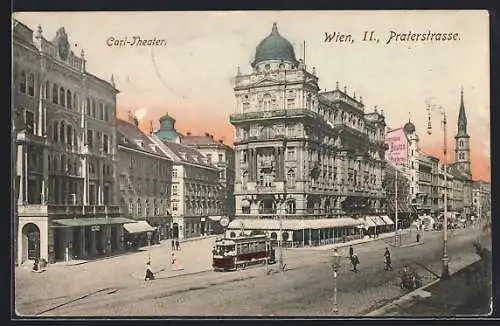 AK Wien, Praterstrasse mit Carltheater