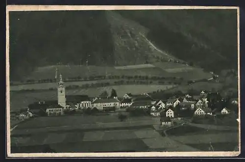 AK St. Lorenzen im Mürztal, Ortsansicht aus der Vogelschau