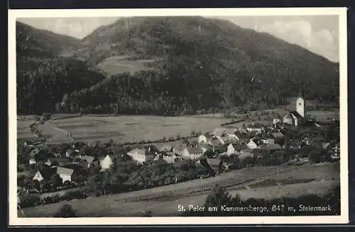 AK St. Peter am Kammersberge, Teilansicht aus der Vogelschau