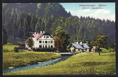 AK Ebensee am Traunsee, kaiserl. Jagdschloss Offensee