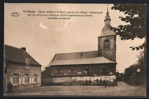 AK Mons, St-Denis, Eglise dédiée