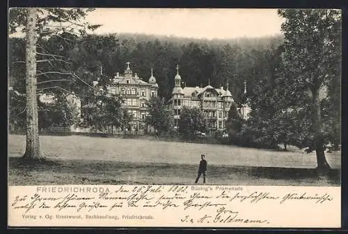 AK Friedrichroda, Blick zu Büchig`s Promenade