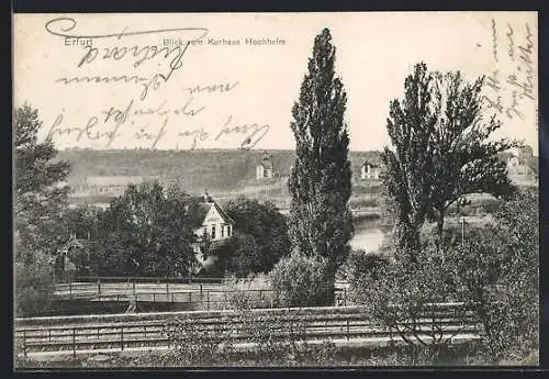 AK Erfurt, Blick vom Kurhaus Hochheim über den Ort