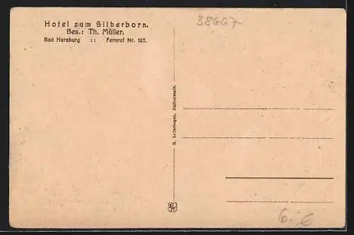 AK Bad Harzburg, Hotel und Restaurant zum Silberborn, Elferstein-Klippen, Waldweg zum Silberborn