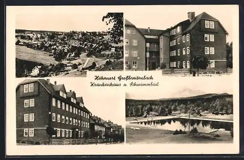 AK Grossbreitenbach, Totalansicht, Krankenhaus und Schwimmbad