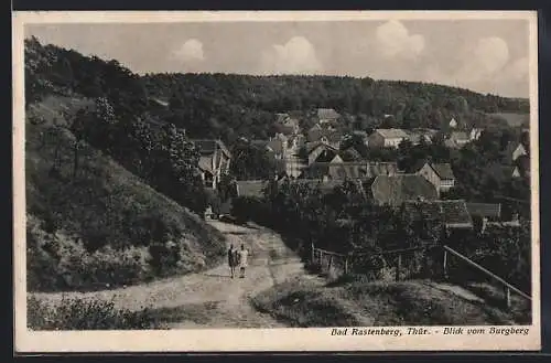 AK Bad Rastenberg, Blick vom Burgberg auf den Ort