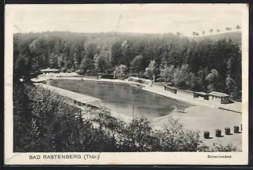 AK Bad Rastenberg / Thür., Blick auf das Schwimmbad