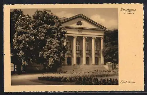 AK Nordhausen, Stadttheater mit Park