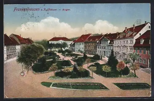 AK Frankenhausen a. Kyffhäuser, Blick auf den Anger mit Park