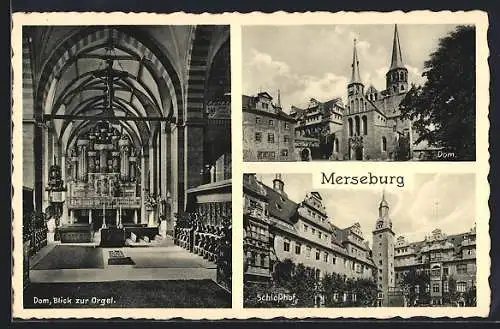 AK Merseburg, Dom Blick zur Orgel, Dom, Schlosshof