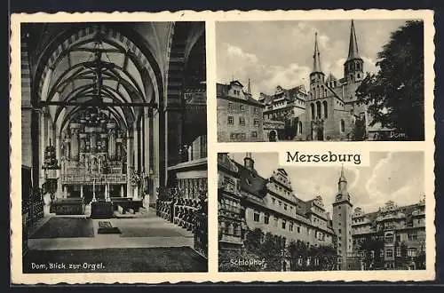 AK Merseburg, Dom Blick zur Orgel, Dom, Schlosshof