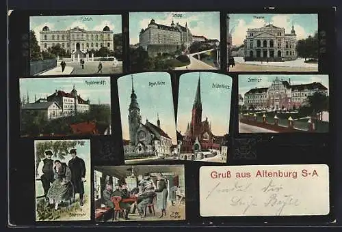 AK Altenburg /S.-A., Museum, Agnes-Kirche und Magdalenenstift