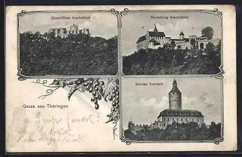 AK Tonndorf / Bad Berka, Oberschloss Kranichfeld, Niederburg Kranichfeld, Schloss Tonndorf