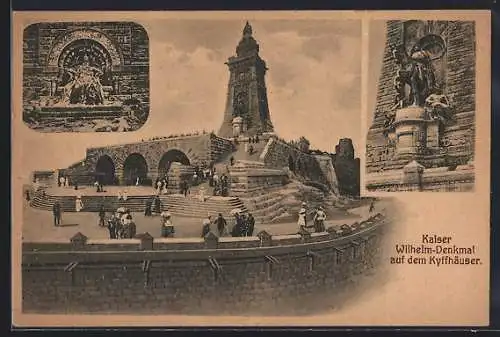 AK Kyffhäuser, Denkmal, Kaiser Wilhelm I., Barbarossa