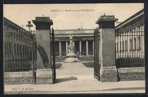 AK Amiens, Entrée de la Bibliothèque