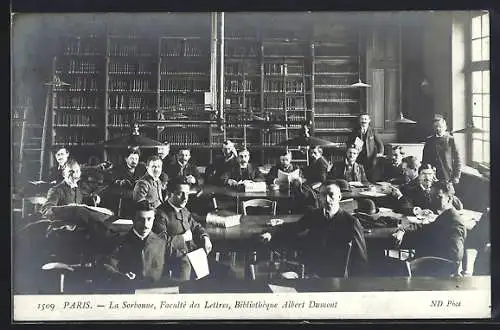 AK Paris, La Sorbonne, Faculté des Lettres, Bibliothèque Albert Dumont