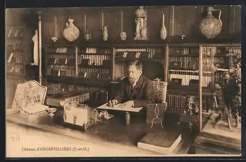 AK Angervilliers, Le Château, La Bibliothèque