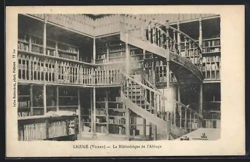 AK Ligugé /Vienne, La Bibliothèque de l`Abbaye