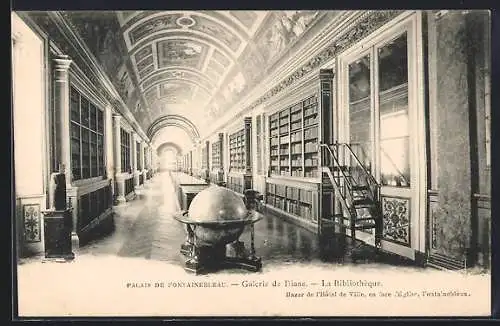 AK Fontainebleau, Le Palais, Galerie de Diane, La Bibliothèque