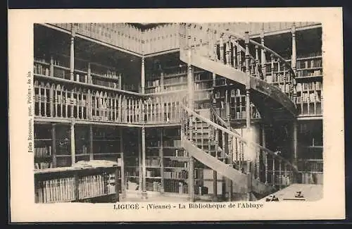 AK Ligugé /Vienne, La Bibliothèque de l`Abbaye