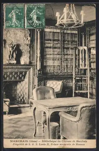 AK Marchais /Aisne, Bibliothèque du Château de Marchais