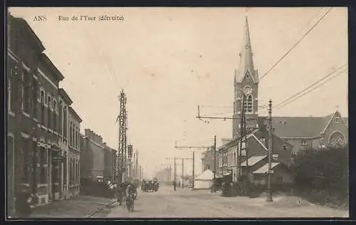 AK Ans, Rue de l`Yser détruite, Strassenpartie