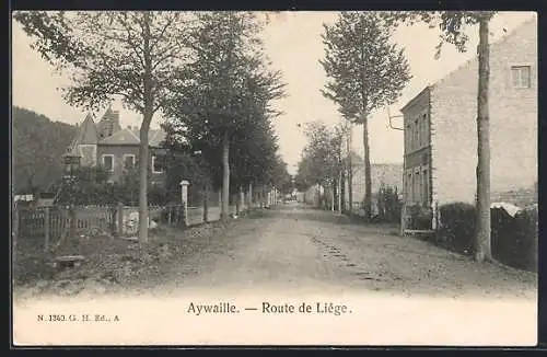 AK Aywaille, Route de Liège, Strassenpartie