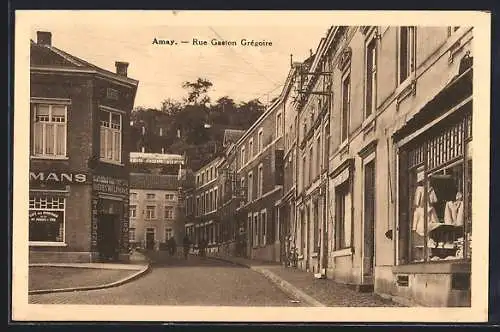 AK Amay, Rue Gaston Grégoire, Strassenpartie