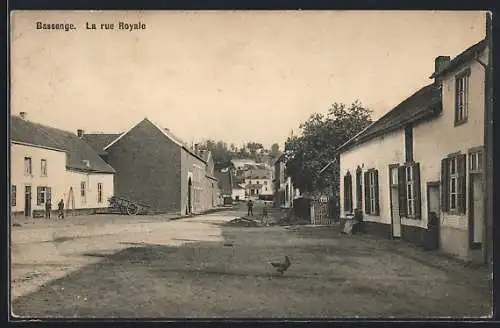 AK Bassenge, La rue Royale, Strassenpartie