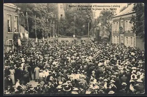 AK Ecaussinnes-Lalaing, 10e Goûter Matrimonial, La foule sur la place de la Ronce