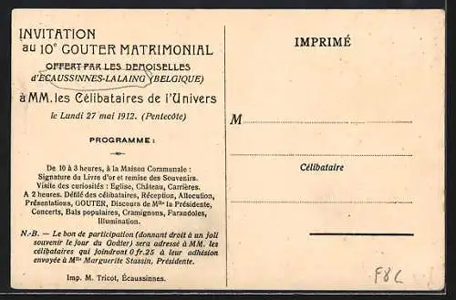 AK Ecaussinnes-Lalaing, 10e Goûter Matrimonial, La foule sur la place de la Ronce