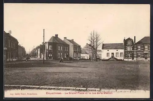 AK Erquelinnes, La Grand`Place et la rue de la Station