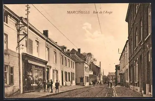 AK Marcinelle, Rue de l`Ange, Strassenpartie