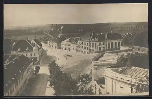 AK Slavkov, Strassenpartie aus der Vogelschau