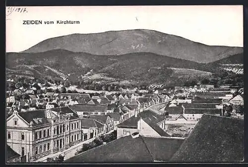 AK Zeiden, Ortsansicht vom Kirchturm aus