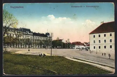 AK Nagyszeben, Hermann-tér, Hermannsplatz