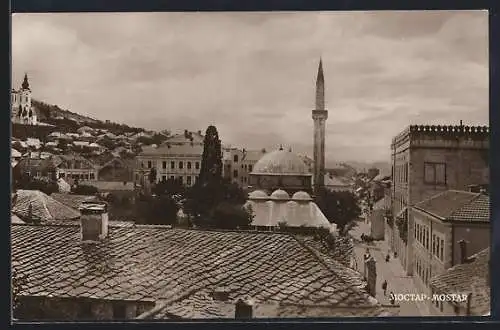 AK Mostar, Strassenpartie mit Turm