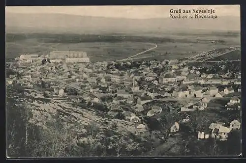 AK Nevesinje, Teilansicht aus der Vogelschau