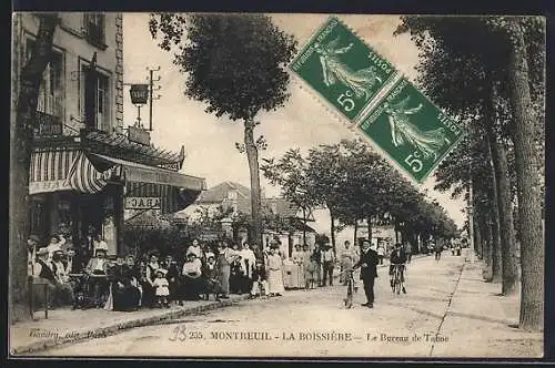 AK Montreuil, La Boissière, Le Bureau de Tabac et la rue animée