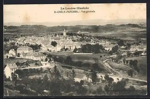 AK Saint-Chély-d`Apcher, Vue générale de la ville et du paysage environnant