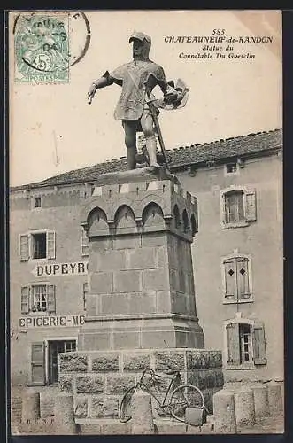 AK Châteauneuf-de-Randon, Statue du Connétable Du Guesclin